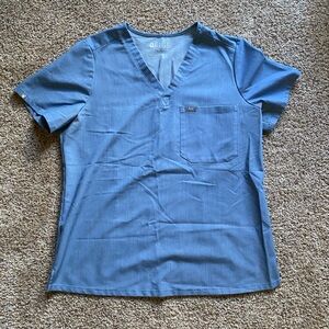 Heathered blue scrub top